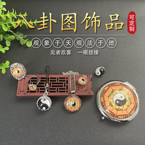 Tai Chi Bagua Figure Taoist Double Sided Necklace Mobile Phone Pendant Ring Brooch Wrench Makeup Mirror Ring Jewelry