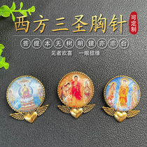 Custom Jizo King Bodhisattva Brooch Pin East and West Three Holy Guanyin Thousand Hands Four Arms Guanyin Quasi-Bodhisattva