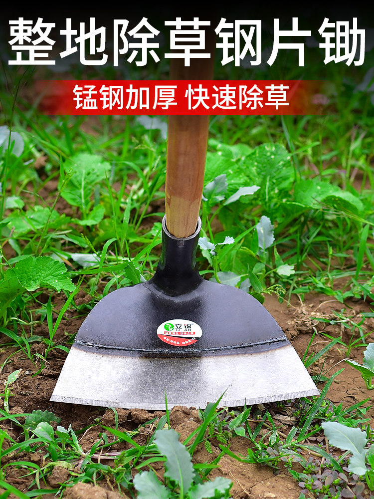 All-steel thickened weeding artifact Hoe Weeding hoe special agricultural tools Agricultural tools planting vegetables digging soil and wasteland dual-use