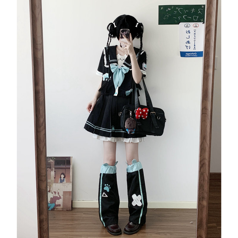 Mangli Li Original Jk【Catnip】Sailor Suit Set Cute Uniform School Style Set Autumn Long and Short Sleeves
