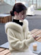 Fufu Sweater with Fur Collar and Hood for Women, Very Stylish for Autumn and Winter, Lazy and High-End Knit Top for Outerwear