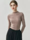 Half-Turtleneck Seamless Fitted Knit Sweater, Thin Knit Base Layer for Women, Autumn and Winter High-End Wool Inner Top