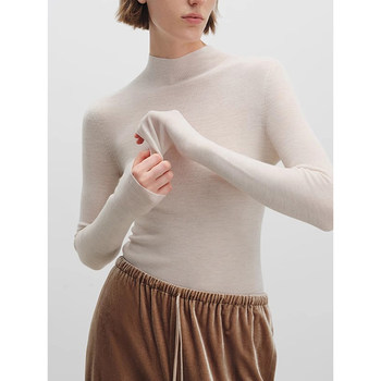 French Half-High Collar Wool Knitwear for Women in Autumn and Winter, High-End Tight-Fitting Inner Knitwear, Elegant and Slimming Bottoming Top