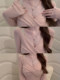 Stylish Pure Pink V-Neck Knit Sweater for Women, Slim Fit, Perfect for Layering in Autumn and Winter, Stunning Top