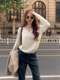 French-Style Lace Patchwork Half-Turtleneck Knitted Base Shirt for Women, Autumn and Winter High-End Halter V-Neck Sweater Inner Top