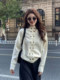 Korean-Style White Half-Turtleneck Knitted Cardigan for Women, Autumn and Winter Soft Sweater with Double-Breasted Design, Suitable for Layering or Wearing as an Outerwear