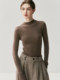 Half-Turtleneck Seamless Fitted Knit Sweater, Thin Knit Base Layer for Women, Autumn and Winter High-End Wool Inner Top