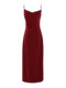 French-Style Red Swing-Neck Slit Slip Dress for Women, Summer High-End Acetate Satin Elegant Slimming Long Dress