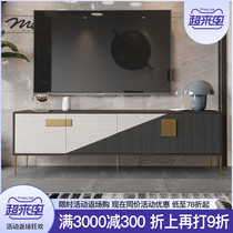  Namei style light luxury TV cabinet coffee table combination Modern villa light luxury living room floor cabinet Nordic bedroom storage