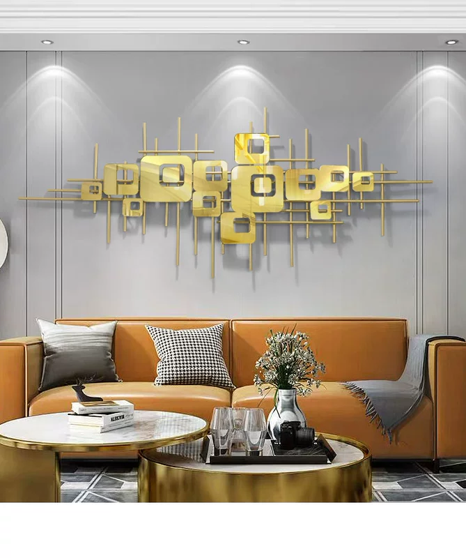 trang trí phòng ngủ trang trí tối giản Bắc Âu theo phong cách phòng khách sofa nền tường trang trí ánh sáng sang trọng treo tường kim loại hiện đại