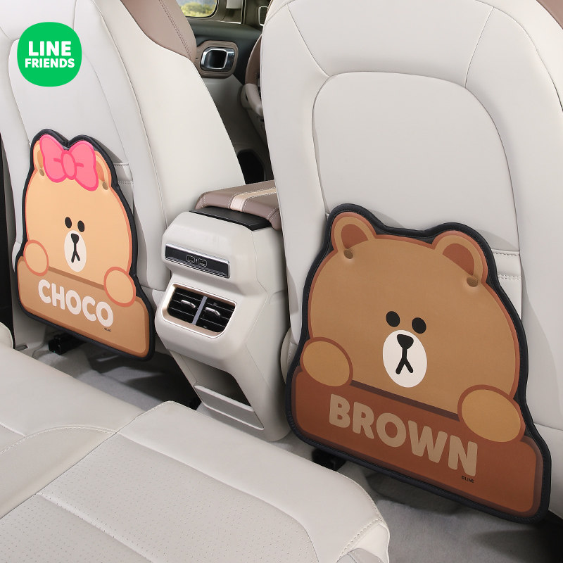 Cute car kick-resistant mats Rear car-mounted cartoon seat backrests protective equipment anti-kick sticker anti-wear mats