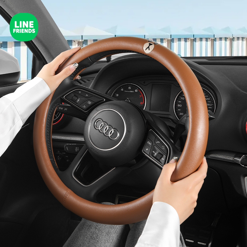 Car Steering Wheel Sleeve Summer Men's Women Seasons Universal Super Slim Cute Non-slip Genuine Leather Fox Steering Wheel