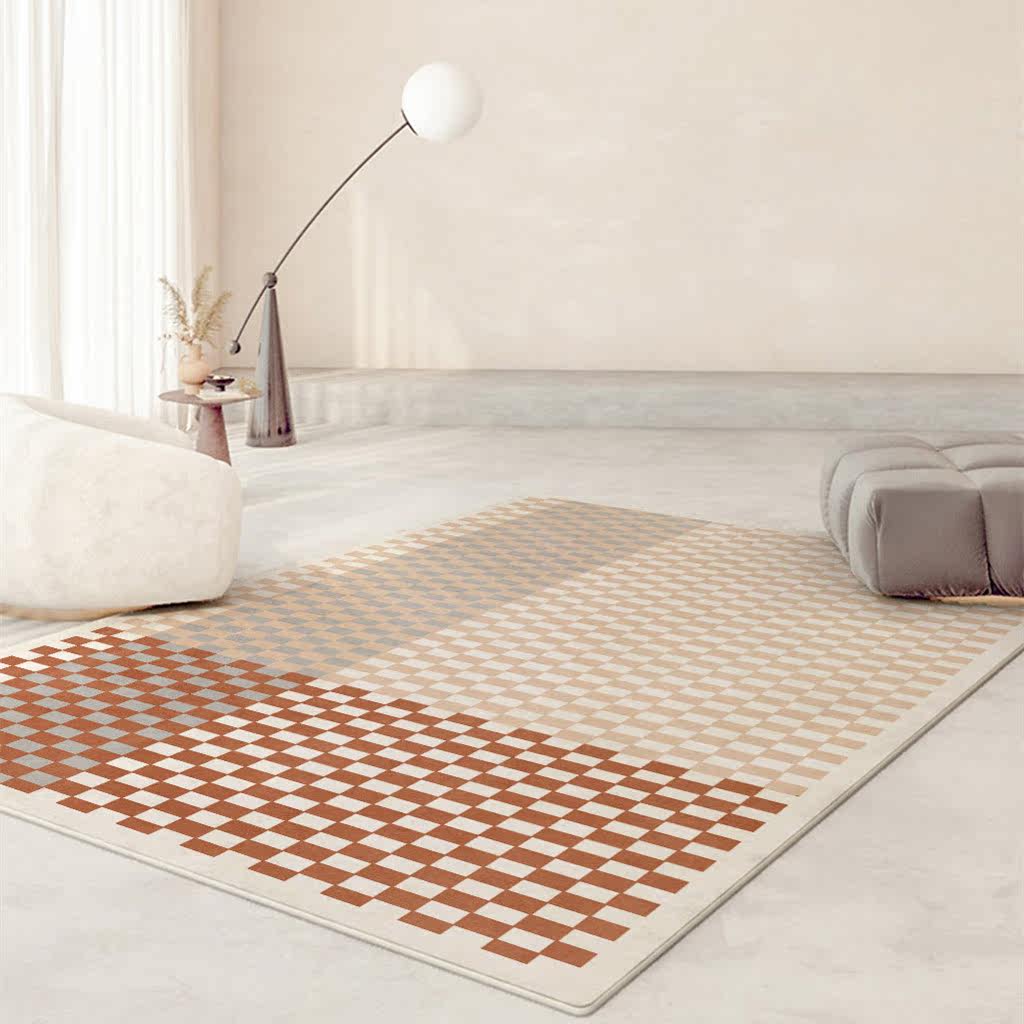 Retro Roman chessboard carpet with ancient wind living room sofa tapestry tapestry blanket bedroom minimalist modern plaid wind carpets