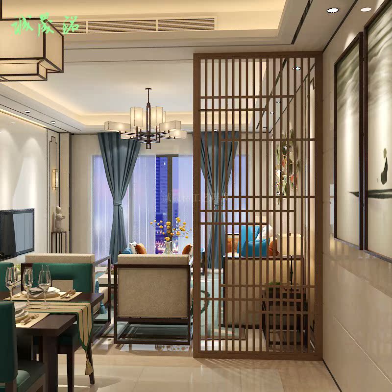 Màn hình vách ngăn phòng khách hàng rào lưới hàng đầu Tiandi hiên tùy chỉnh màn hình gỗ rắn đơn giản hiện đại thời trang ghế ngồi màn hình - Màn hình / Cửa sổ vách ngăn phòng khách bằng gỗ