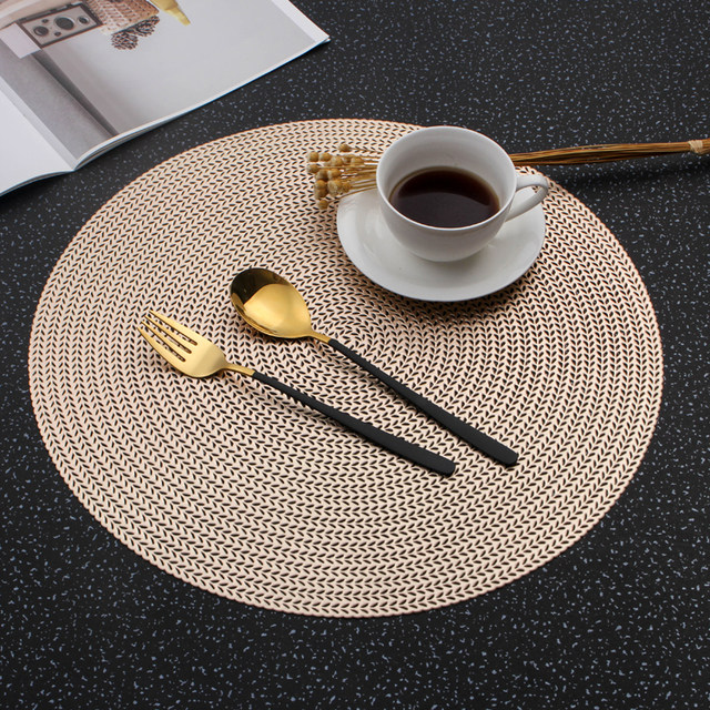 ໂຮງແຮມ placemat insulated Nordic light luxury round tray mat non-slip western placemat hot stamping coaster bowl mat table lamp mat