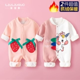 Детский утепленный комбинезон, удерживающее тепло милое боди для новорожденных, 2 шт, 0-18 мес.