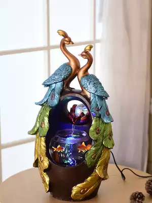 Fish tank living room fountain desktop home small round creative aquarium lazy super white glass ecological landscaping