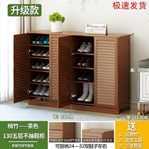  Shelf good-looking shoe cabinet multi-function storage pure solid wood household shoe rack indoor living room simple door economical