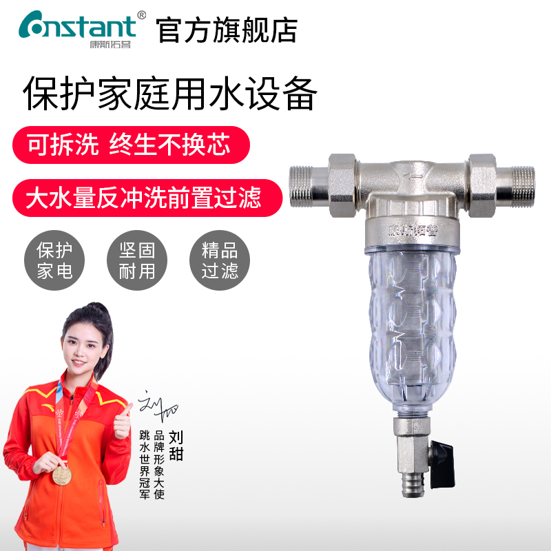 Front water purifier GL101 Consphort Pump home full copper cap nickel-plated nickel mains wash protection front filter