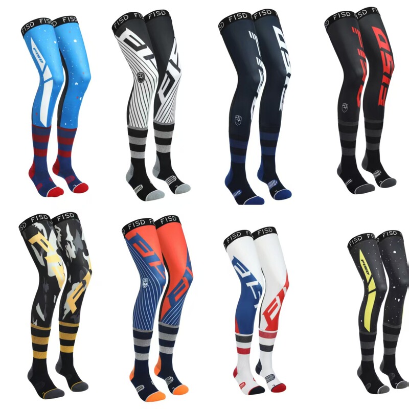In-Stock Fisd Mechanical Leg-Specific Anti-Slip Off-Road Cycling Long Sports Socks Breathable