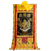 Huang Caishen hand-painted thangka painting heart Tibetan style framed gold-plated living room decoration mural portrait pendant - ready stock