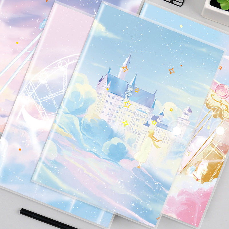 Large Role Gum Cover Moto wheel B5 with buckle Large note Benzi thickened Enlarge Wholesale 16K Notepad 100 Zhang Dreamlike Notebook Art Delicate Rubber Notebook Cute Girl Heart
