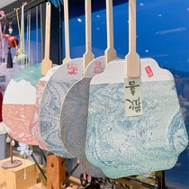 Lacquer fan material package intangible cultural heritage round fan handmade diy paint water rubbing water art creation rice paper mini blank round fan