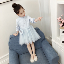 Girls dress for dress Spring 2021 new baby girl Princess Leia dress Childrens dress Spring and autumn foreign air yarn dresses