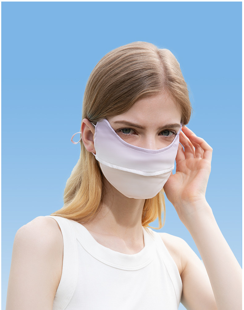 【中國直郵】 茉莉尋 腮紅防曬護眼角面罩3d立體口罩夏女防塵防紫外線 甜鹽蜜桃粉*1