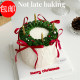 2025 Christmas Ballet-Style Cake Decoration with Red Bow Ribbon, Trendy Baking Christmas Topper