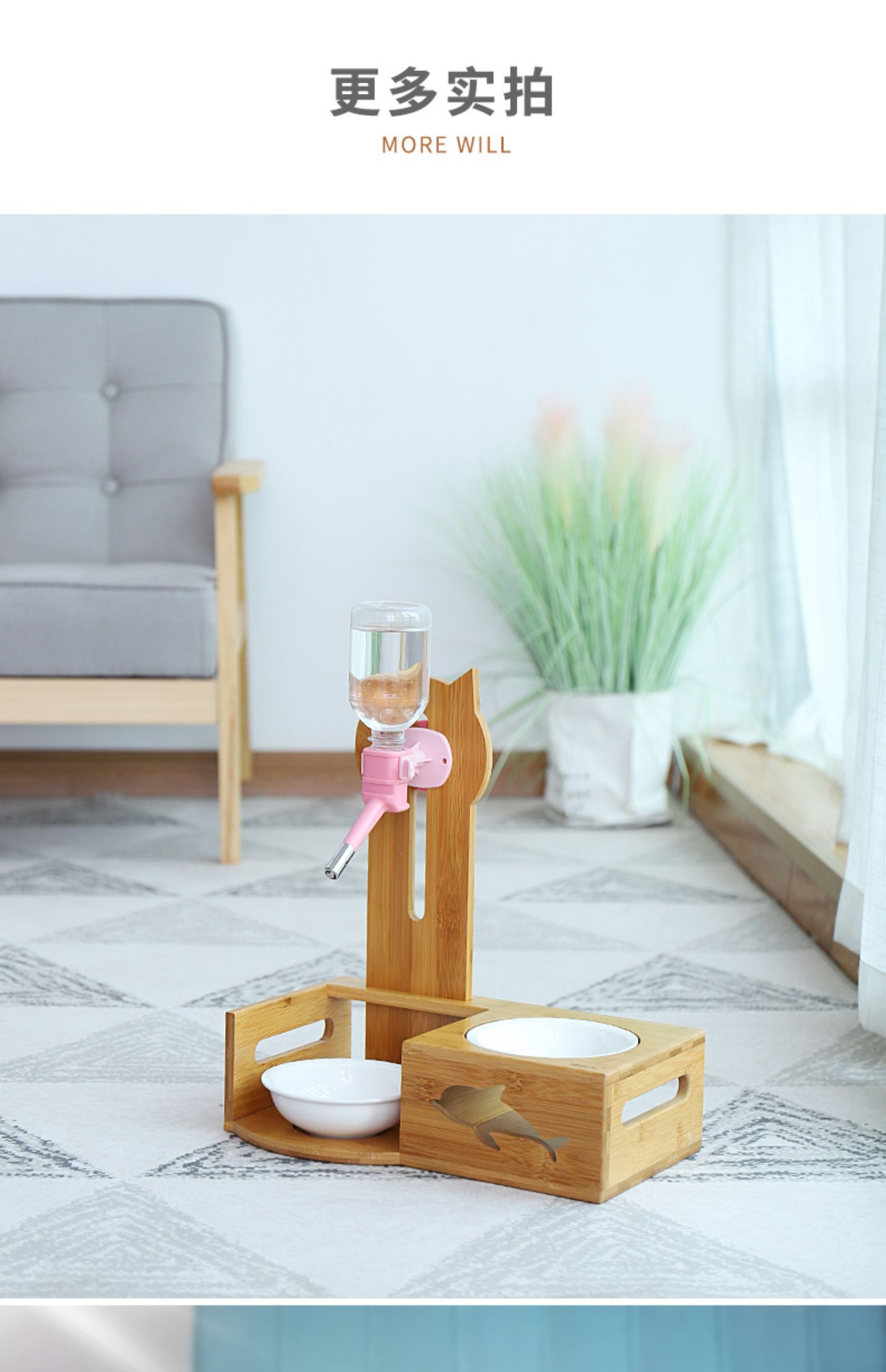 Mèo bát con chó bát đôi bát thức ăn cho mèo bát cơm bát gốm đôi bát nước uống tự động chống lật bảo vệ đốt sống cổ cung mèo - Cat / Dog hàng ngày Neccessities Khay đựng thức ăn cho chó
