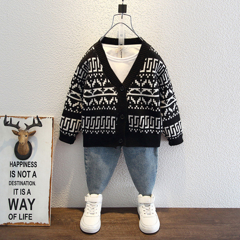 Boy's sweater coat in the sweater sweater sweater 2022 new children's pie fashion spring and autumn baby tide