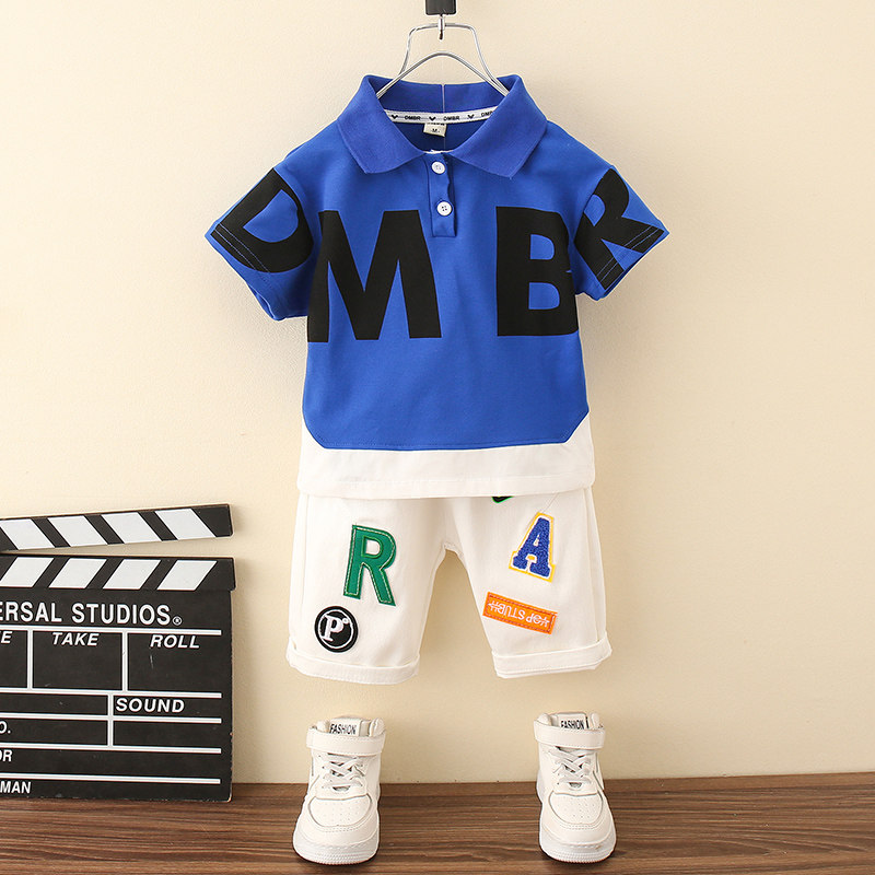 Boy Clothing Boy Suit Summer Dress 2022 New Children's Summer Two Sets Middle Child POLO Shirt Short Sleeve Kid Tide