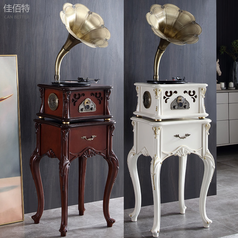 American phonograph living room vinyl record player European retro old Bluetooth audio antique turntable player