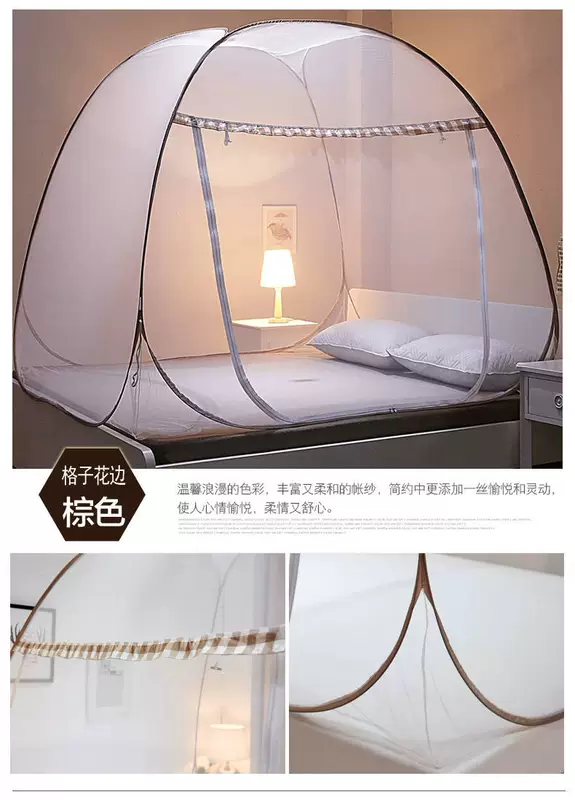 Net đỏ yurt miễn phí lắp đặt siêu mã hóa lưới chống muỗi 1,8m giường đôi 1,5m phòng ngủ sinh viên 1,2 m giường - Lưới chống muỗi