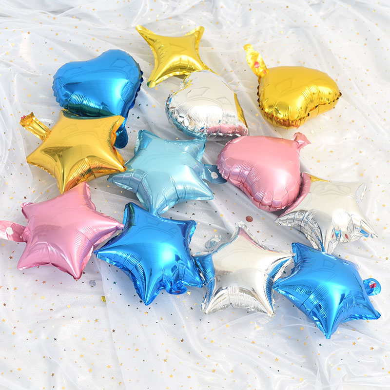 Imported high-quality 10-inch love star aluminum film balloon birthday party decoration supplies celebration cocktail arrangement balloon