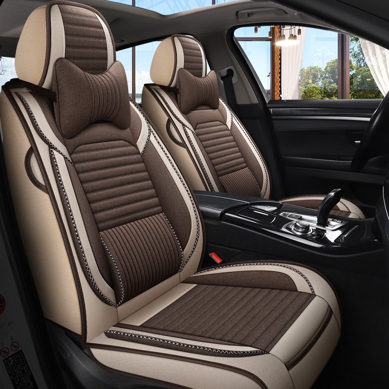 Car Seat Cushion, Suitable for All Seasons, New Model, Fully Enclosed, Special Seat Cushion Cover, Linen Fabric, Summer Car Cushion, Seat Cover