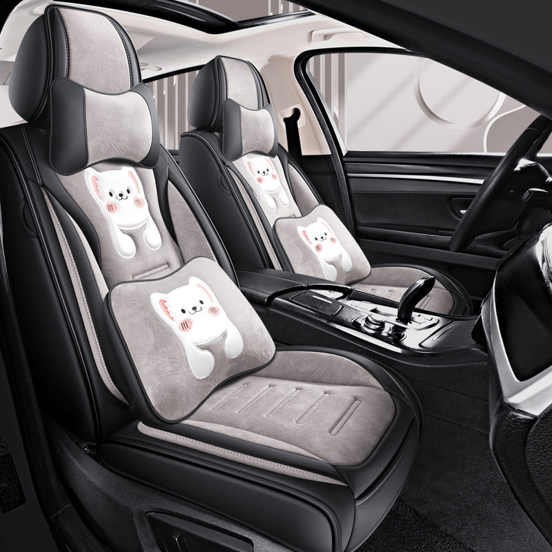 Car cushion Four seasons universal net red all surround seat cover cartoon tech cloth seat cover winter special seat cushion-Taobao