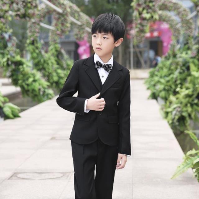 Childrens chàng trai phù hợp với ăn mặc lớn bé cậu bé cậu bé phù hợp với chất béo mùa thu / mùa đông váy childrens hiệu suất phù hợp với màu xanh đen.