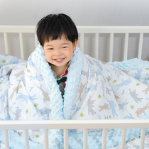 Kindergarten cover by Peter Rabbit Bean suede Baby Gay Blanket Newborn Pure Cotton Blanket Children Multifunction Quilt
