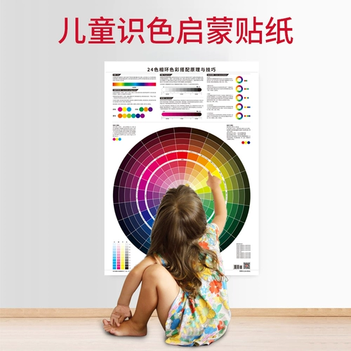 Цветовая карта 12 цветовые колеса дизайнер цветовой кольцо плакат китайский цвет цветовой цвето