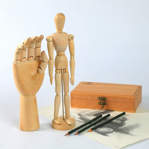 博格利诺 Деревянная кукла, минифигурки, подвижный художественный физиологичный деревянный человек, комиксы, марионетка, 12 дюймов