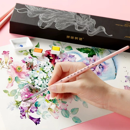 Акварель, кисть, комплект, гуашь с животными, мел, мелки, пигментированный художественный профессиональный лайнер для начинающих для школьников, ручная роспись
