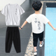 phù hợp với chàng trai mùa hè 2020 ngắn tay quần áo trẻ em mùa hè dành cho trẻ em mới trong bầu không khí ngoài hai mảnh các cậu bé lớn của thiết Hàn Quốc phiên bản của quần áo triều.