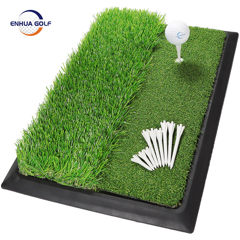 Golf indoor hitting pad thickening practice pad indoor home practice net swing practice device double grass design