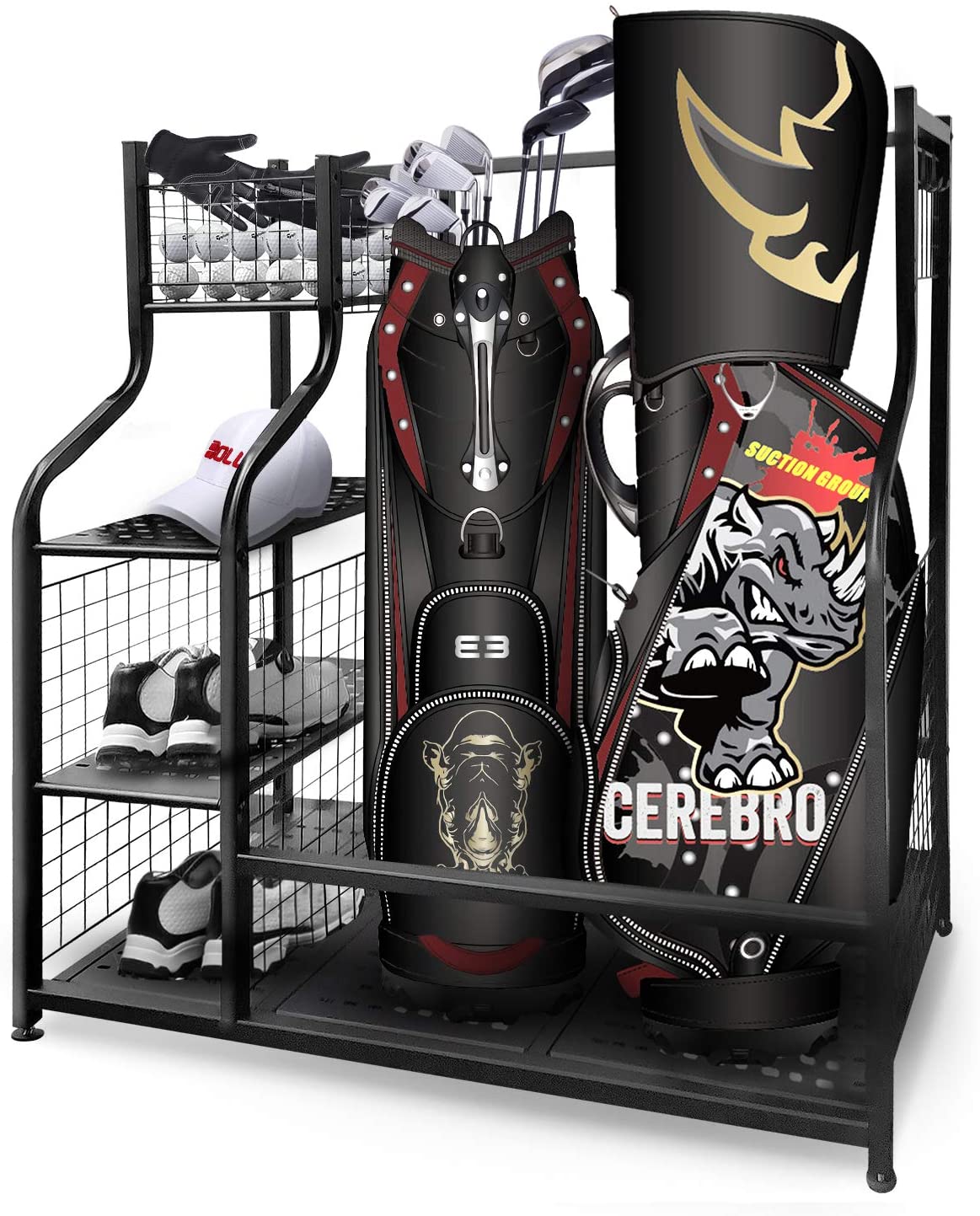 Golf club rack travel bag rack basement garage storage rack home teaching studio iron rack