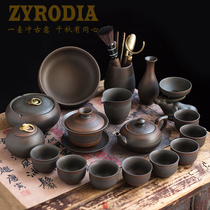 ZYRODIA Jianshui purple pottery set set of purple sand kung fu tea set cup pure handmade ceramic household bubble teapot