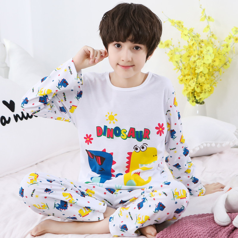 Mùa xuân 9 trẻ từ 11 chàng trai trẻ em pajama lớn 12-15 tuổi dài tay áo phim hoạt hình mùa xuân và mùa thu mùa thu chàng trai vừa và.