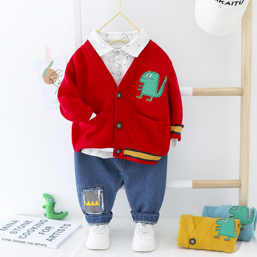 . Trai mùa xuân Outfit Set 2020 New Baby Yangqi 4 bé thiếu nhi ăn mặc 1-3 Năm Cũ Trẻ em Xuân Thu Ba mảnh bộ.