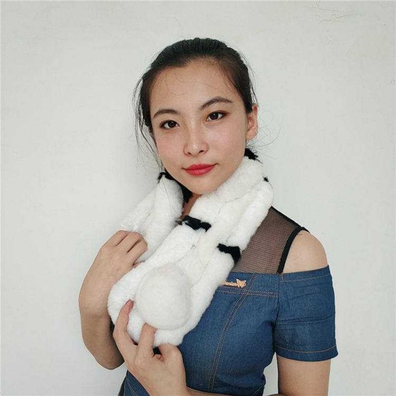 Real Rex Rabbit Hair Khăn quàng cổ cho nam và nữ Sinh viên mùa đông Hàn Quốc - Khăn quàng cổ / khăn quàng cổ